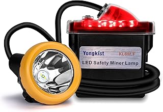 Yongkist Safety Mining Light 1+2 LED Coal Mining Lights Battery Pack with LED Light Waterproof Head Torch Mining Lamp Headlight Explosion Proof Hard hat Cap Mining Headlamp (KL6M.F-Medium Size)