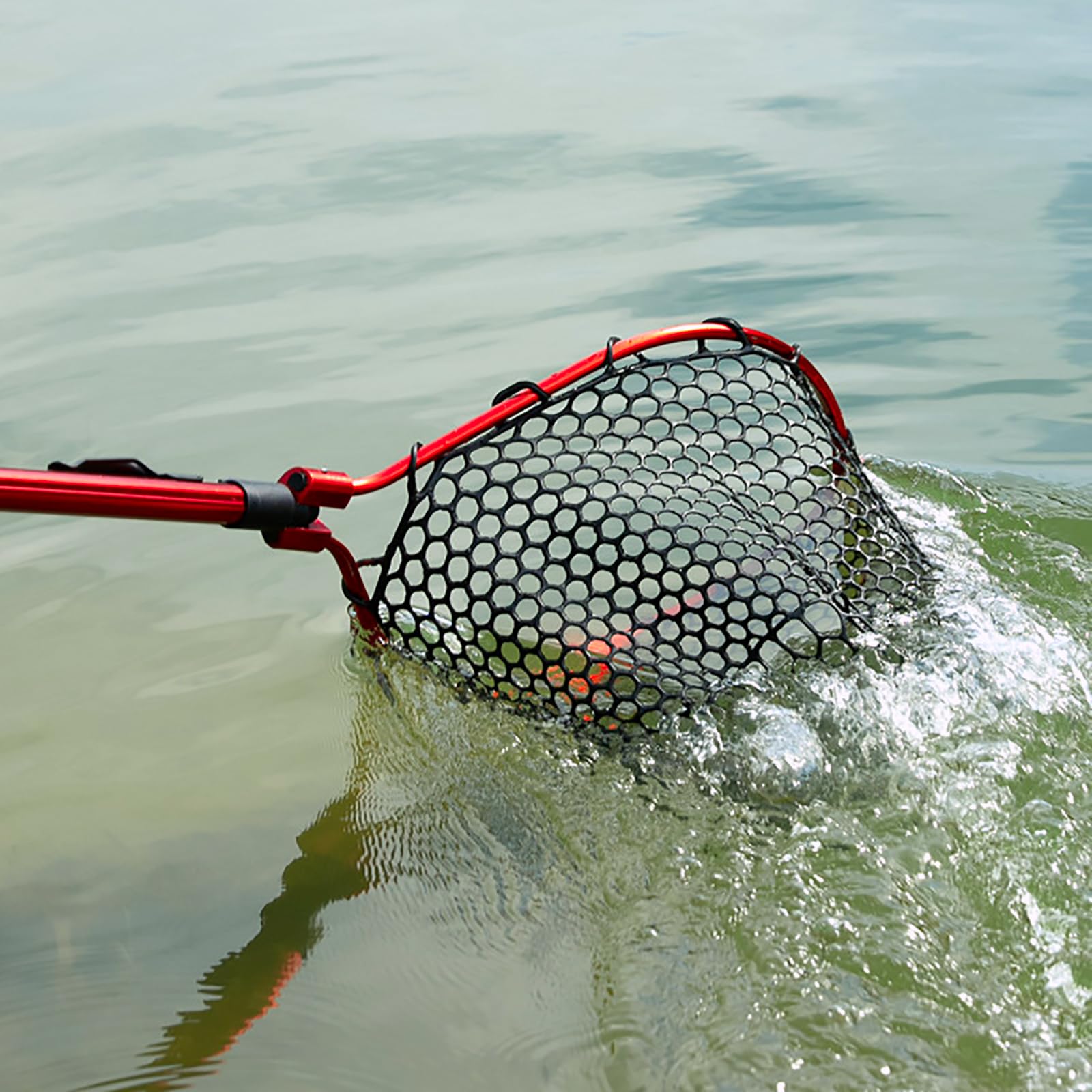 Retino da pesca in silicone, guadino pieghevole e leggero, manico in alluminio resistente per una facile cattura, rilascio, trasporto e stoccaggio