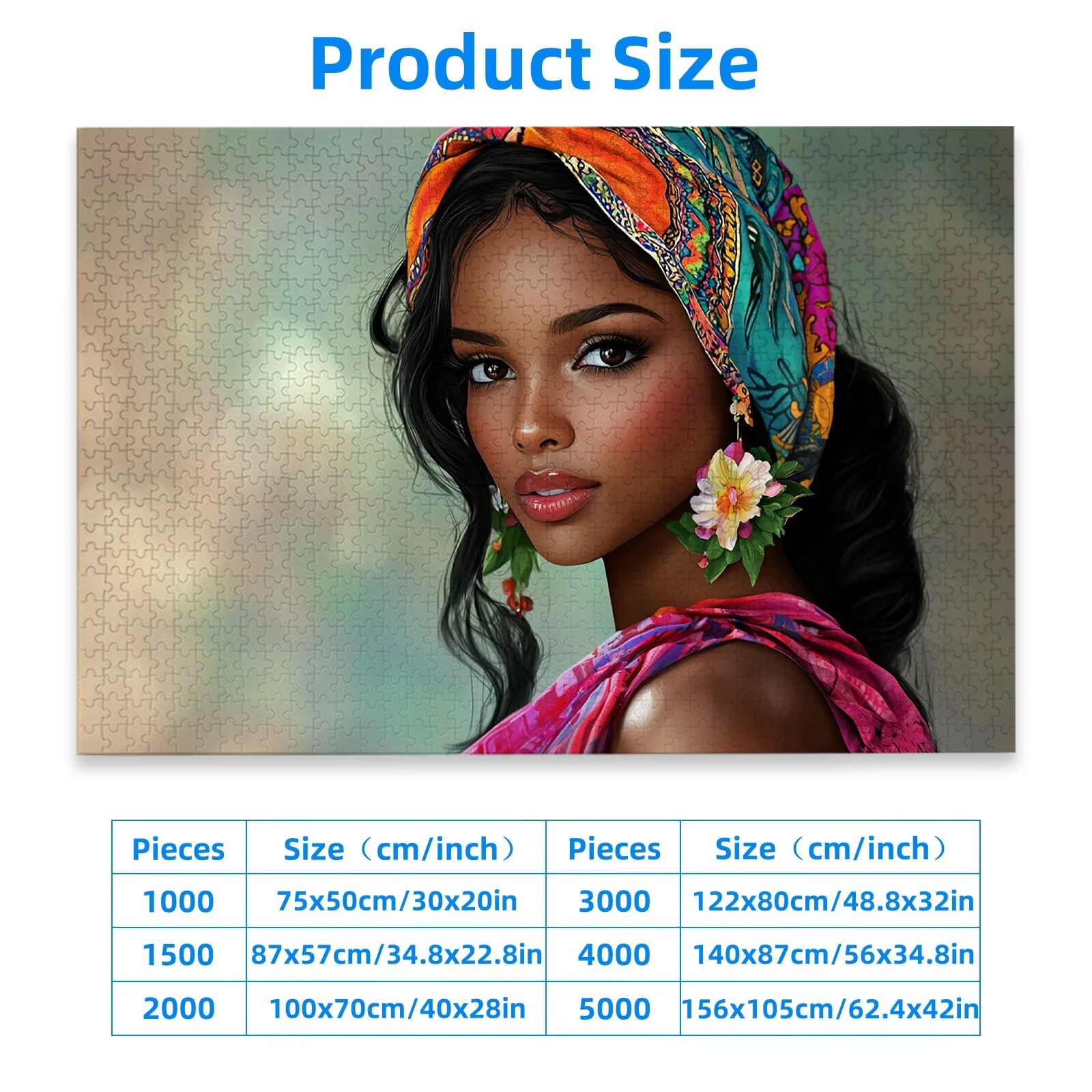 Puzzle 1000 Pezzi per Adulti, Puzzle Africa1000 Pezzi Arte per Adulti e Ragazzi, Misura: 75x50 cm, Puzzles Donna in Legno Impegnativi, Puzzles per Idea Regalo Donna e Uomo, Decorazioni Casa, -2992