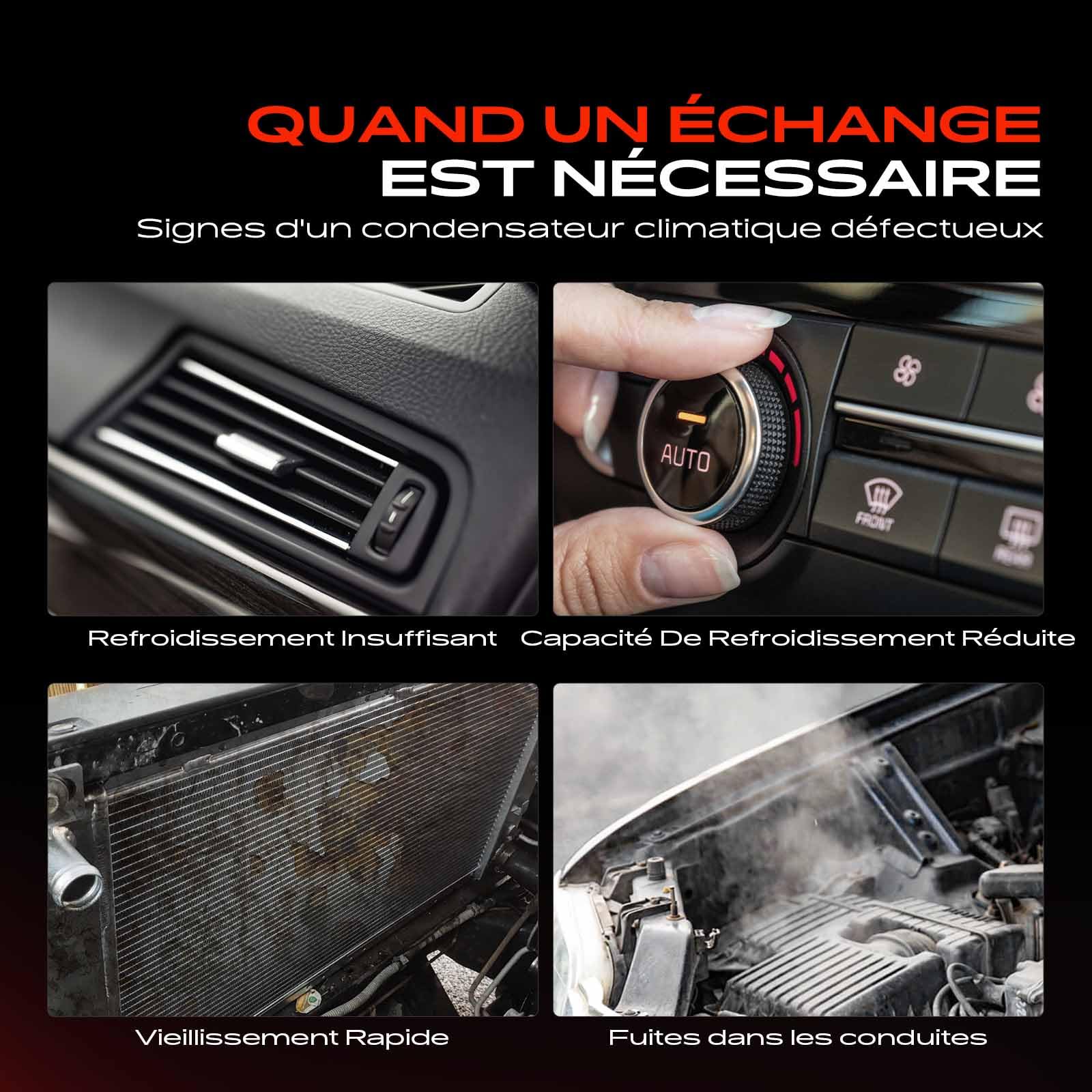 Frankberg Condenseur de climatisation 92100BA61A | Compatible avec: Pulsar Hatchback C13, Juke F15, Fourgonnette Juke F15