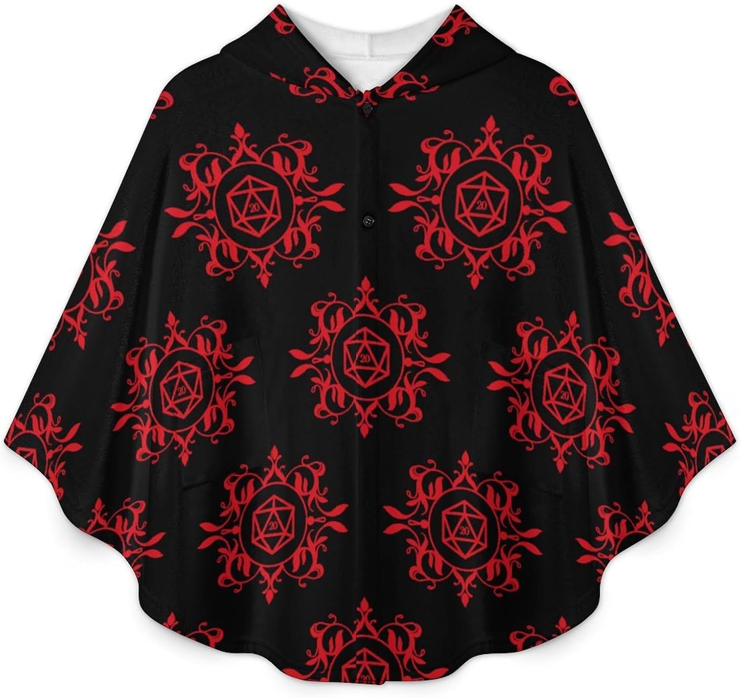 D And 20 Dice Wearable Blanket with Hooded Flannel Blankets Cape with Pocket