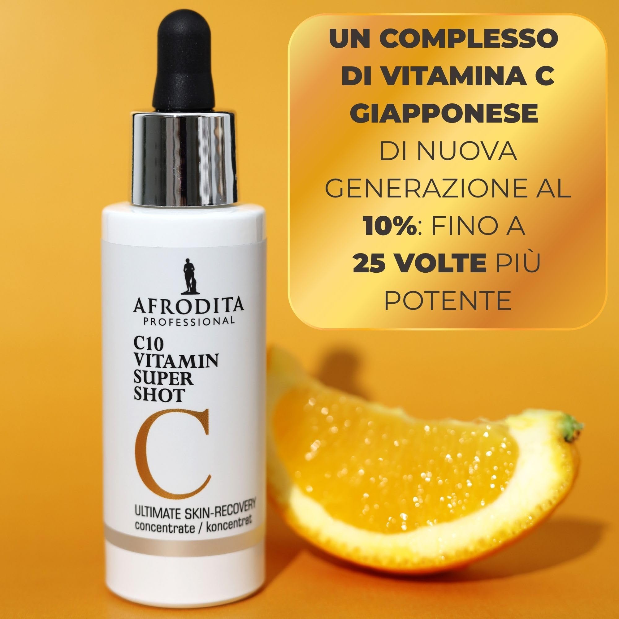 Afrodita Professional C10 Vitamina Super Shot Siero | 10% vitamina C stabilizzato contro le macchie di pigmentazione | Siero sbiancante anti-invecchiamento con effetto bagliore per tutti i tipi di