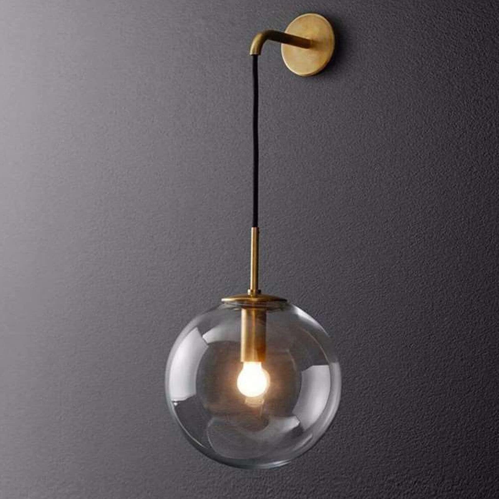 ETKEGHIP Globe Wall Sconce, Mid Century Modern Wall Light Fixture ...