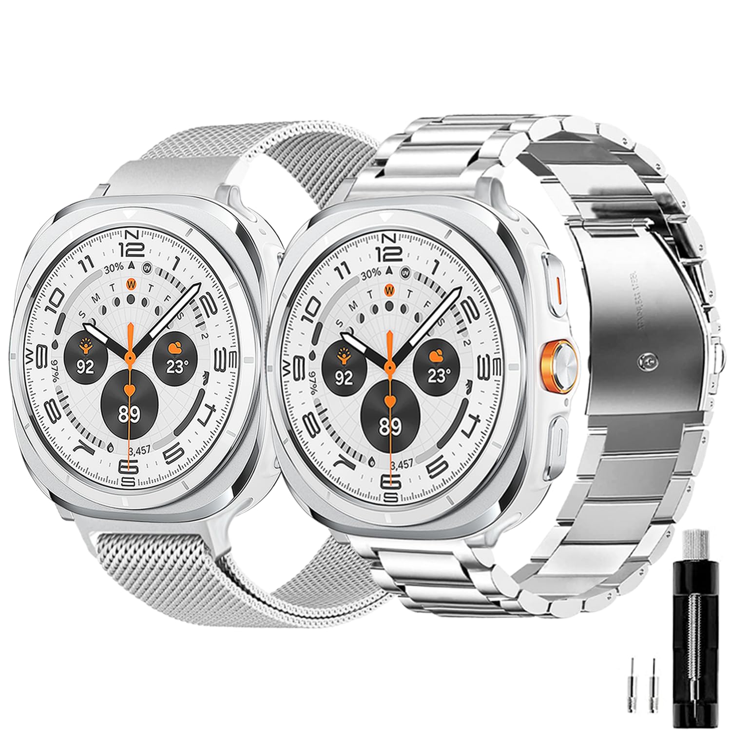 GOLDTOLUCK No Gap Stainless Steel Band Compatible with Samsung Galaxy Watch 8 7 6 5 4 Classic FE Pro Ultra 40mm 44mm 46mm 43mm 47mm 45mm 42mm