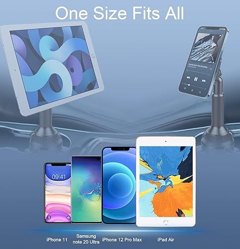 Miniatura 5 de OQTIQ Portavasos magnético para teléfono para automóvil, altura ajustable y múltiples ángulos, operación con una sola mano, compatible con Samsung,