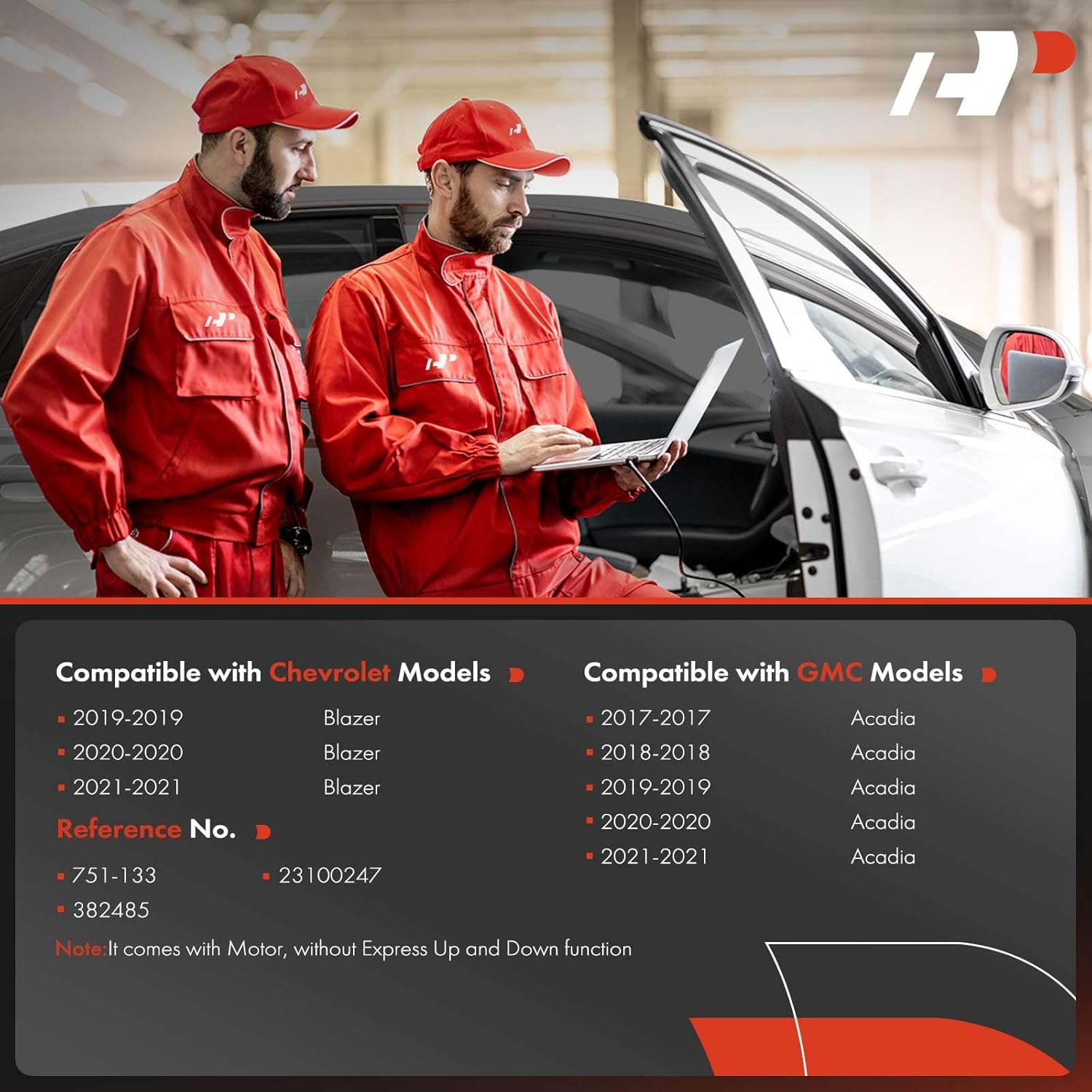 A-Premium Power Window Regulator with Motor Front Passenger Side Compatible with GMC Acadia 2017-2021 & Chevrolet Blazer 2019-2021, Front Right Passenger Side