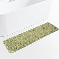 Vista 50 de Yeaban Juego de alfombras de baño verde manzana 2 piezas (20" x 32" y 17" x 24"), tapetes de baño de felpilla gruesa Alfombras de baño absorbentes