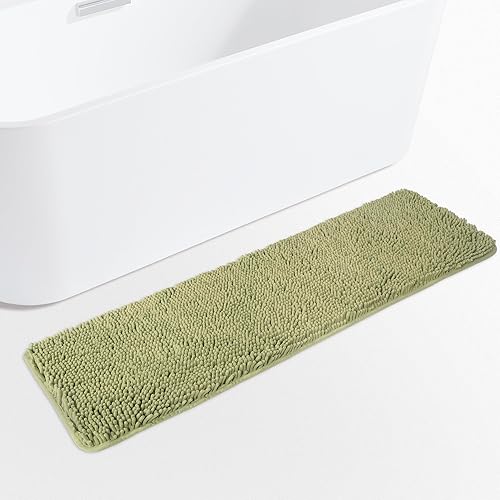 Miniatura 60 de Yeaban Alfombras de baño gris oscuro – Gruesas alfombras de baño de chenilla | Alfombras de baño absorbentes y lavables antideslizantes, alfombras