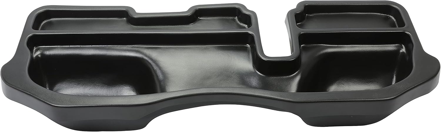 HECASA Under Seat Storage Box Compatible with 2002-2019 Dodge Ram 1500 2500 3500 Quad/Crew Cab Pickup 2019-2024 Ram 1500 Classic w/ 60/40 Split Rear Bench Seat Gearbox Storage Liner Plastic