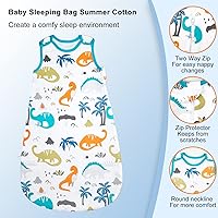 Vista 4 de MooMoo Baby Saco de dormir de algodón para bebé, con cierre de cremallera y cierre de cremallera, para bebés de 6 a 36 meses, Jirafa