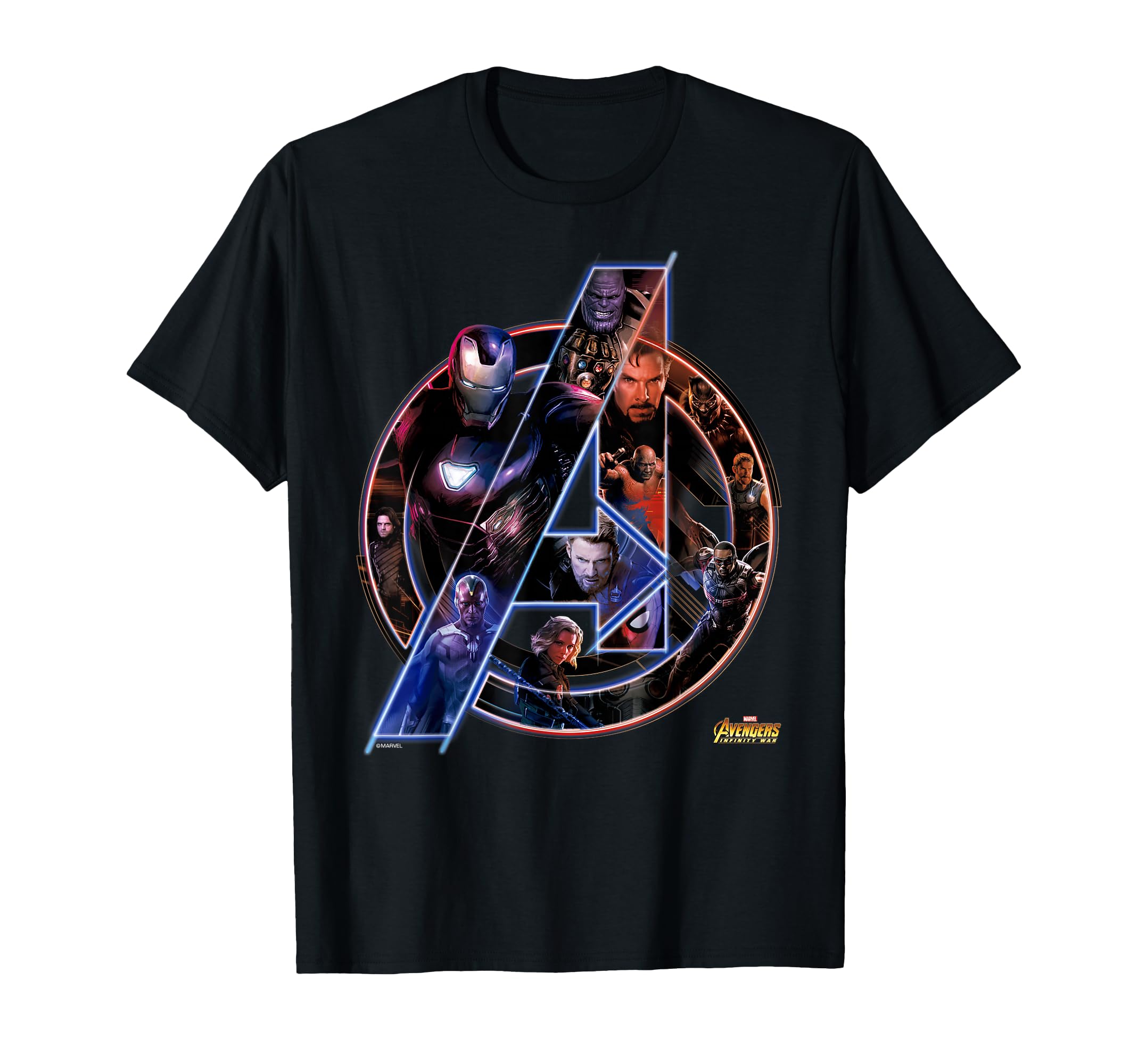 Avengers Infinity War Neon Team Short Sleeve T-Shirt