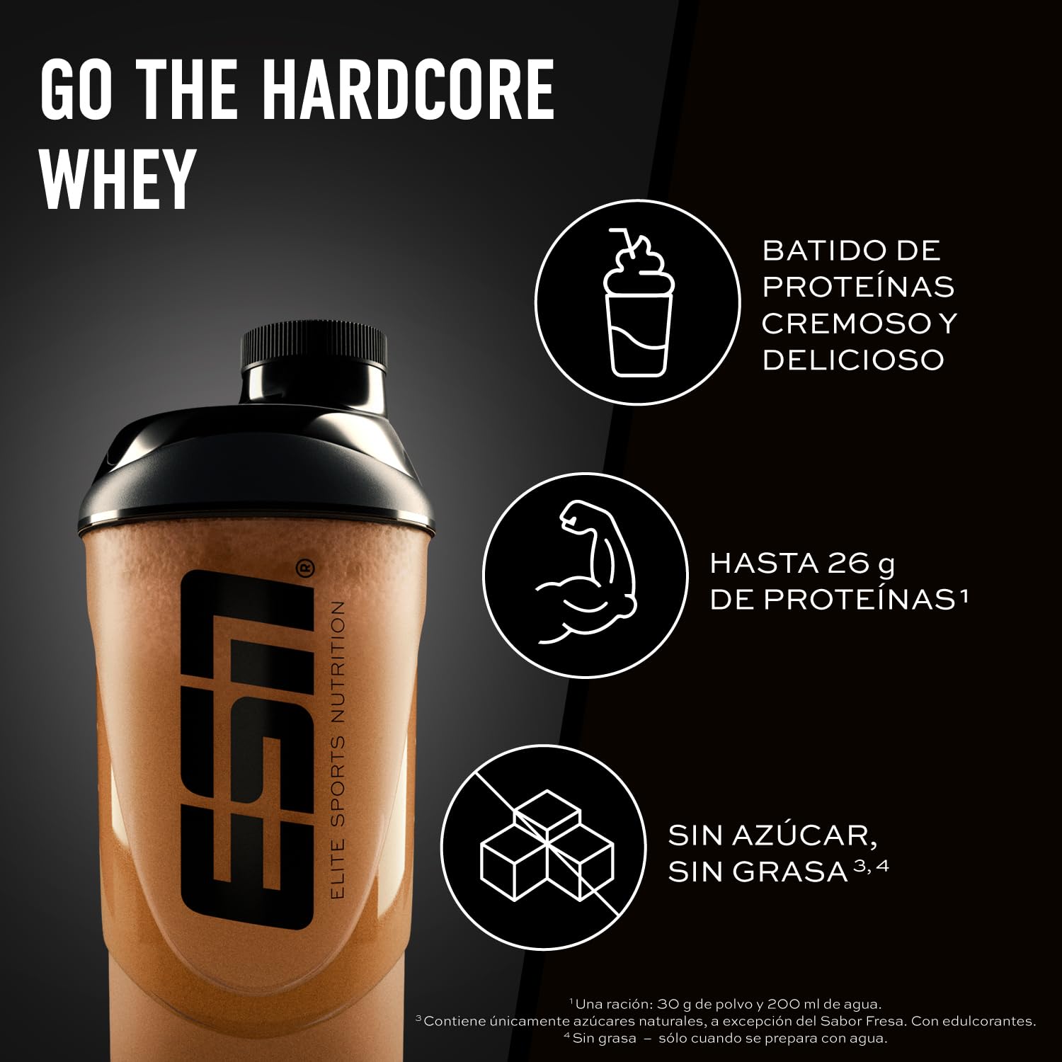 ESN IsoWhey Hardcore Protein Powder, Chocolate, 1 kg | Hasta 26 g de proteína por porción - made in Germany