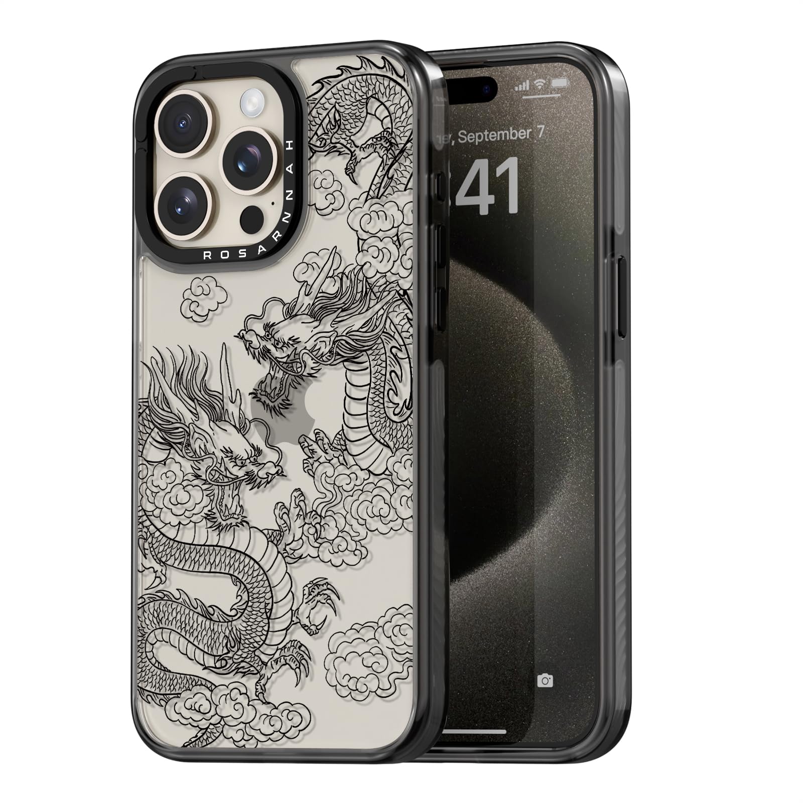 Coque iPhone 15 Pro Max durable noire antichoc chute 2m dragonne - 8