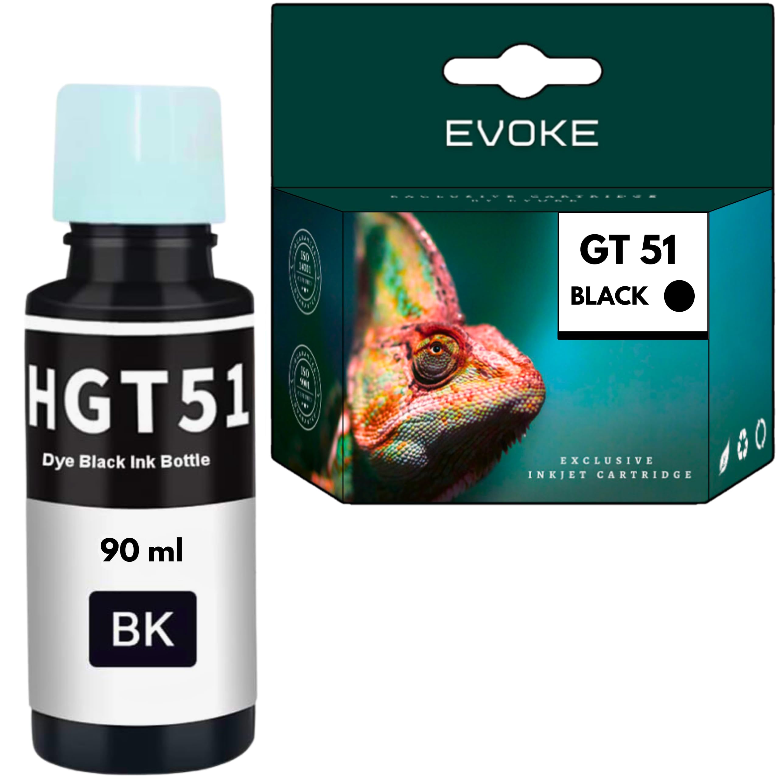 EVOKE GT51 Tusz Kompatybilny z HP Ink Tank 315 410 415 Smart Tank 510 515 Czarny (Black) 5600 Stron 90 ml