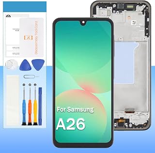 Screen Replacement for Samsung A26 5G SM-A266 SM-A266U,SM-A266E,SM-A266B 6.7“ LCD Display Touch Digitizer Glass Assembly - Black with Frame - Tools(Incell,Fingerprint)