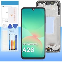Screen Replacement for Samsung A26 5G SM-A266 SM-A266U,SM-A266E,SM-A266B 6.7 LCD Display Touch Digitizer Glass Assembly - Black with Frame - ToolsIncell,Fingerprint