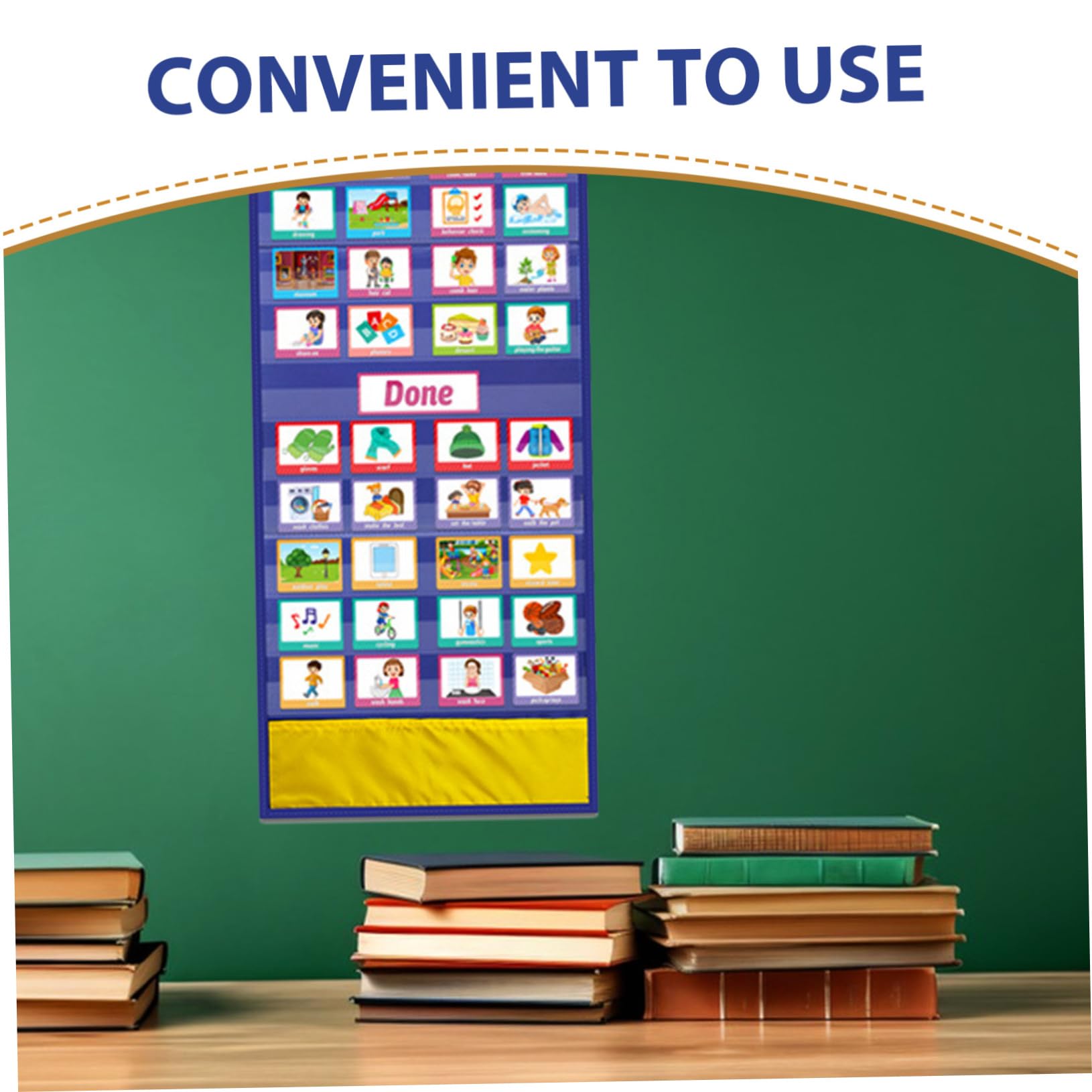 LAPYAPPE Cuadro de Rutina Diaria para Niños Pequeños Azul Visual y Práctico Calendario Escolar para Colgar Pared Horario Semanal para Uso en Hogar y Escuela