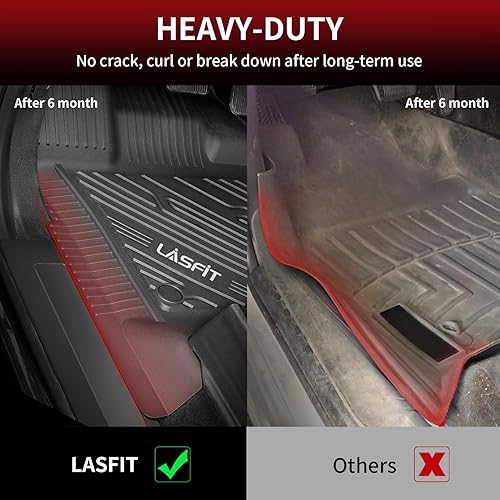 Miniatura 5 de LASFIT - Tapetes para para todo clima, fabricados en TPE (elastómero termoplástico), para filas delantera y trasera, 3 piezas, color negro, no
