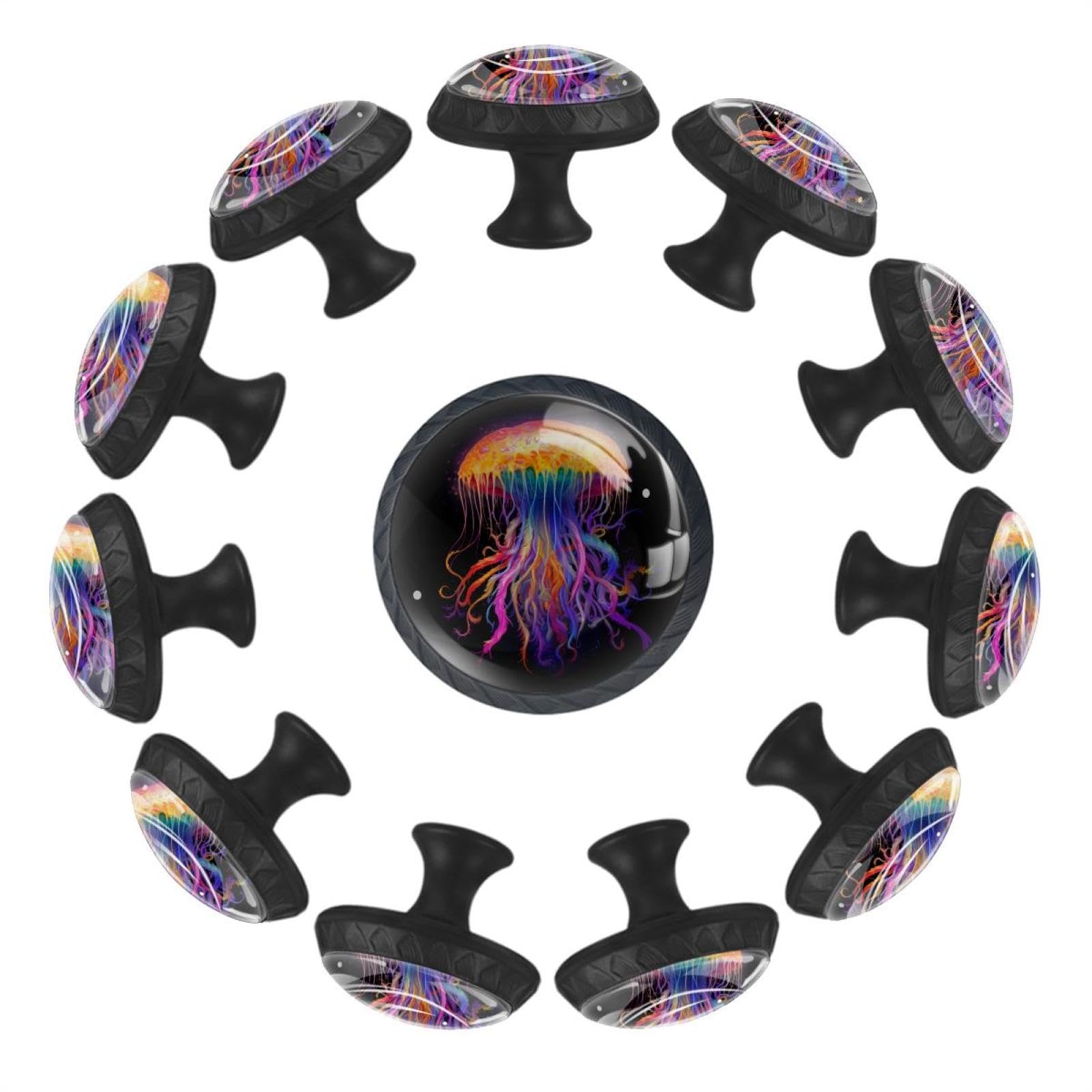 Boutons de tiroir méduse meuble cuisine commode placard poignée en verre cristal lot de 12