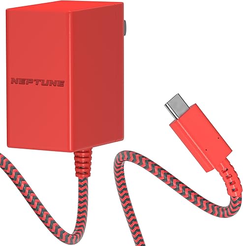 Neptune Cargador para juegos de alta calidad, color rojo, compatible con Nintendo SwitchSwitch LiteSwitch OLED, Android, compatible con Nintendo