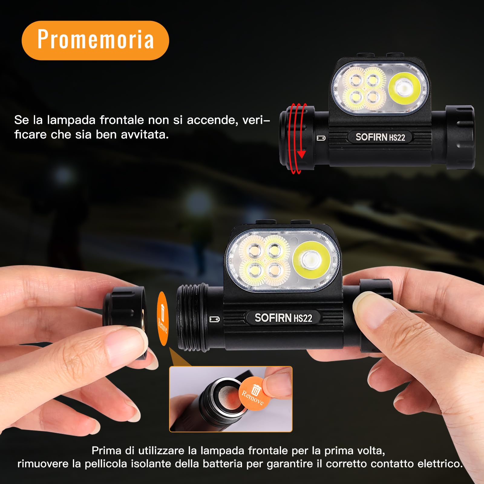 SOFIRN HS22 Torcia Frontale Led Ricaricabile, 2700K–6500K, 2500LM, Fascio Concentrato e Diffuso, Type-C, IPX6, Lampada Frontalee con 7 Modalità, Ideale per Campeggio, Passeggiate con il Cane, Sport