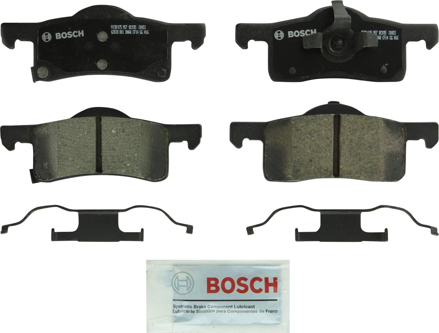 BOSCH BC935 QuietCast Premium Ceramic Disc Brake Pad Set - Compatible with Select Ford Expedition; Lincoln Navigator; REAR