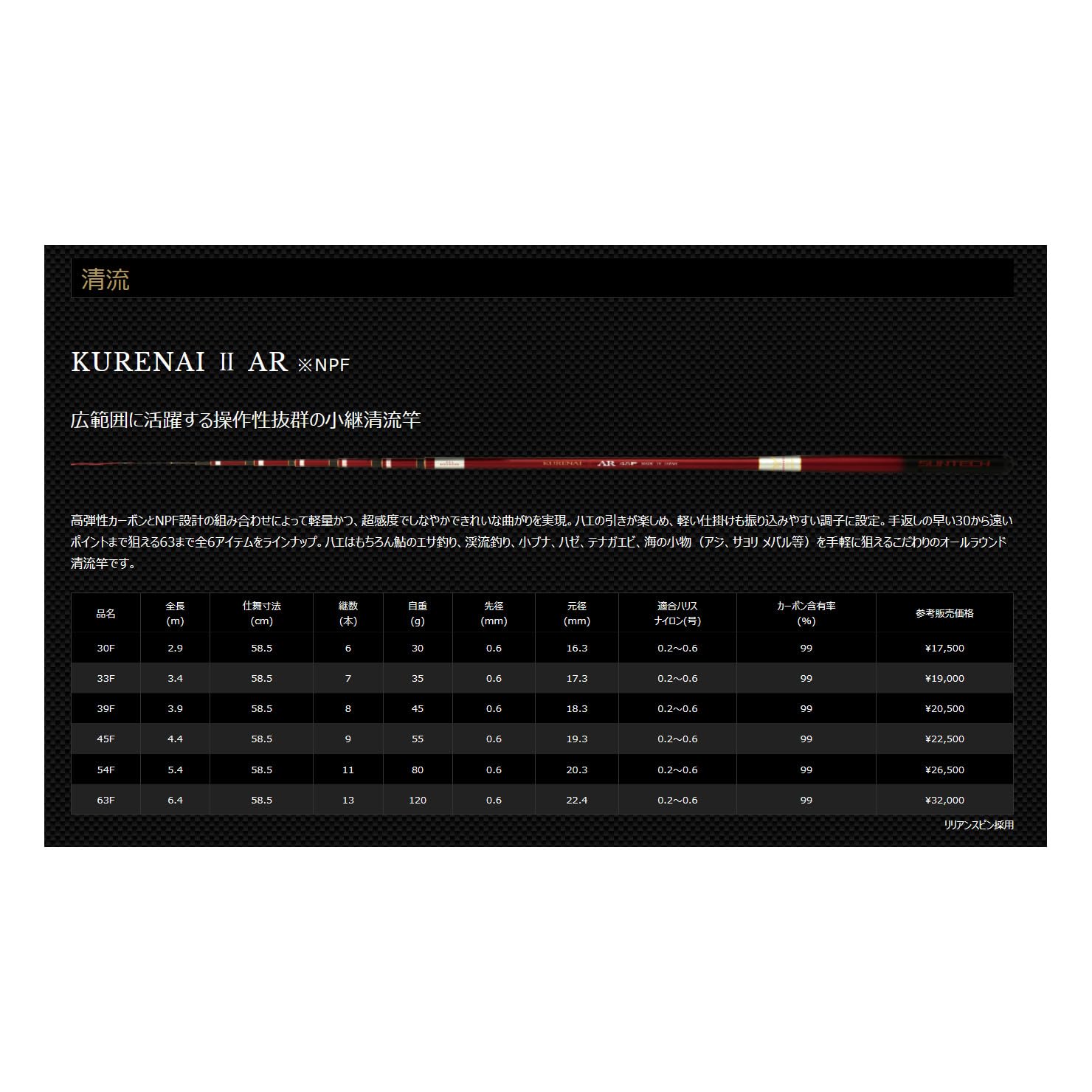 Amazon | サンテック(Suntech) 小継清流竿 KURENAI Ⅱ AR ※NPF 54F