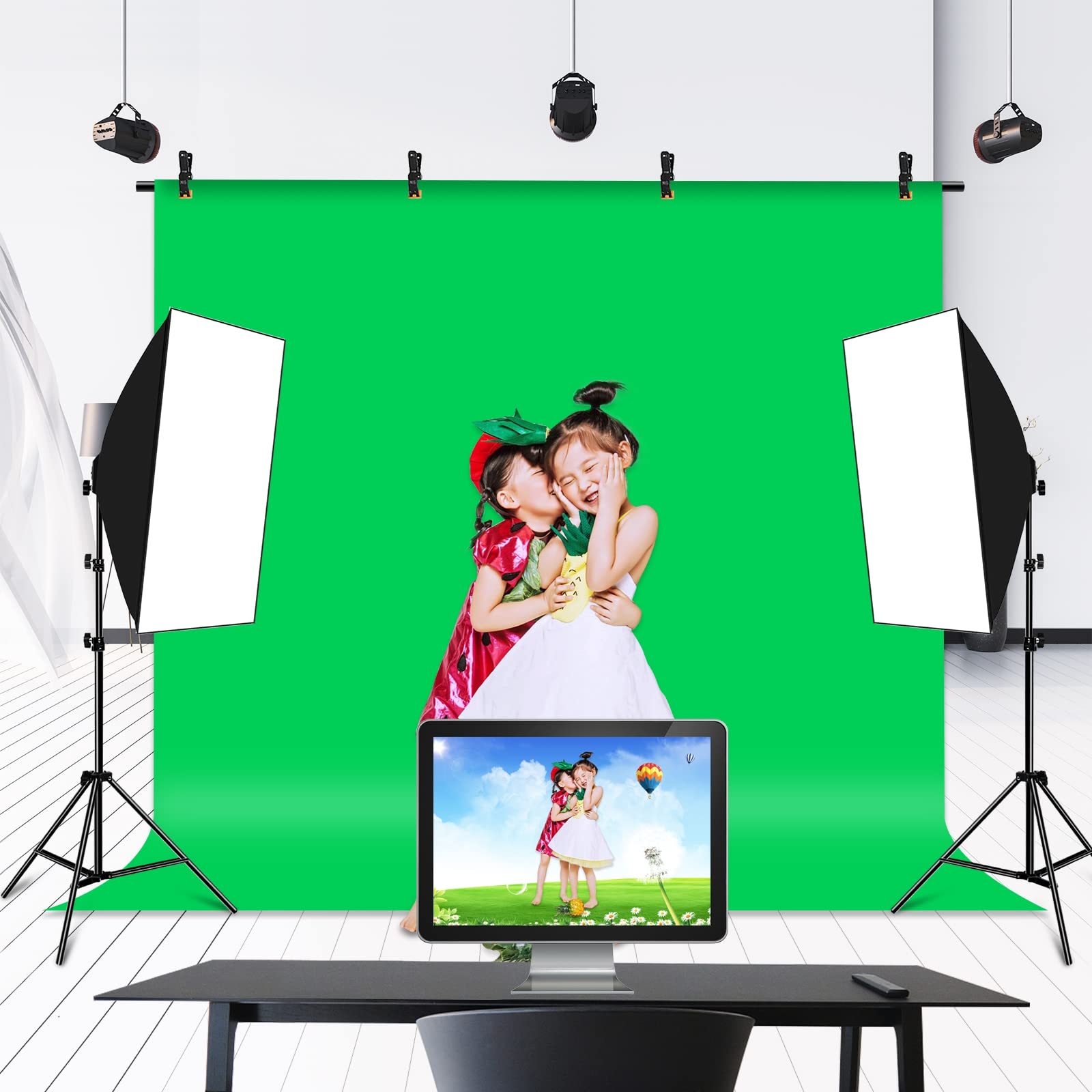 Cadre photo fond vert 2 x 2 mètres fond fond studio support vidéo écran