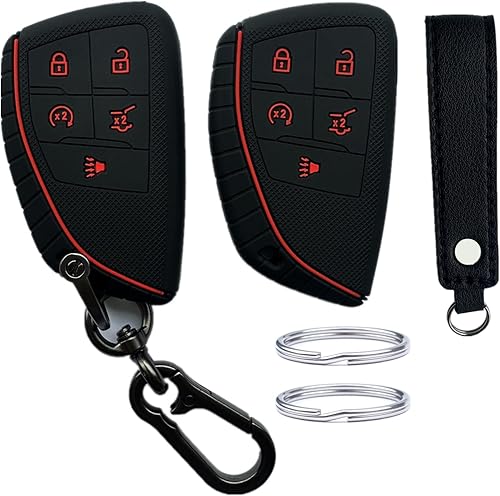 Miniatura 4 de KAWIHEN Funda de goma de silicona para llavero compatible con Chevrolet Chevy Suburban Tahoe GMC Yukon 2020 2021 2022 2023 (6 botones, negro con
