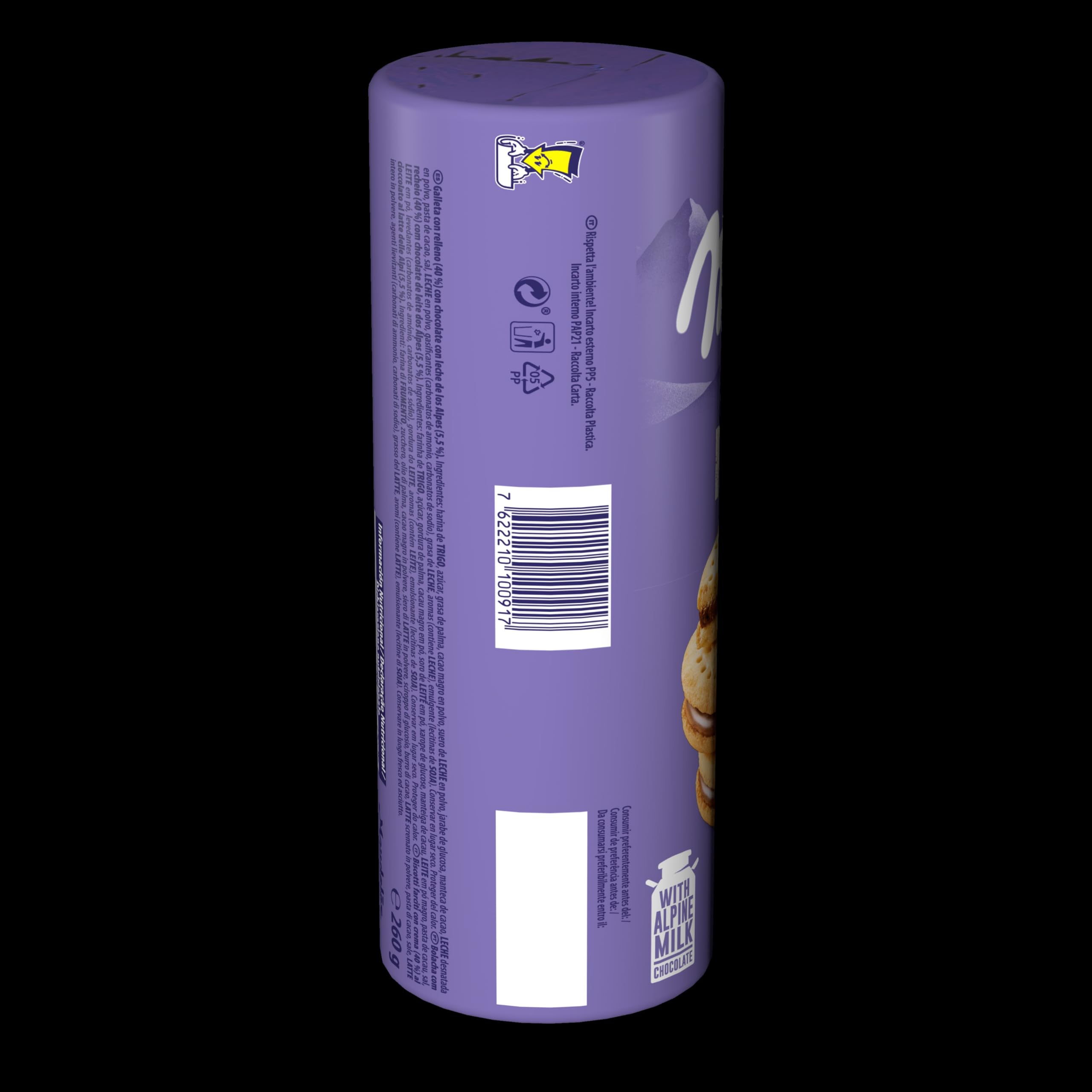 Milka Choco Pause Galletas Rellenas de Crema de Chocolate, 260 g