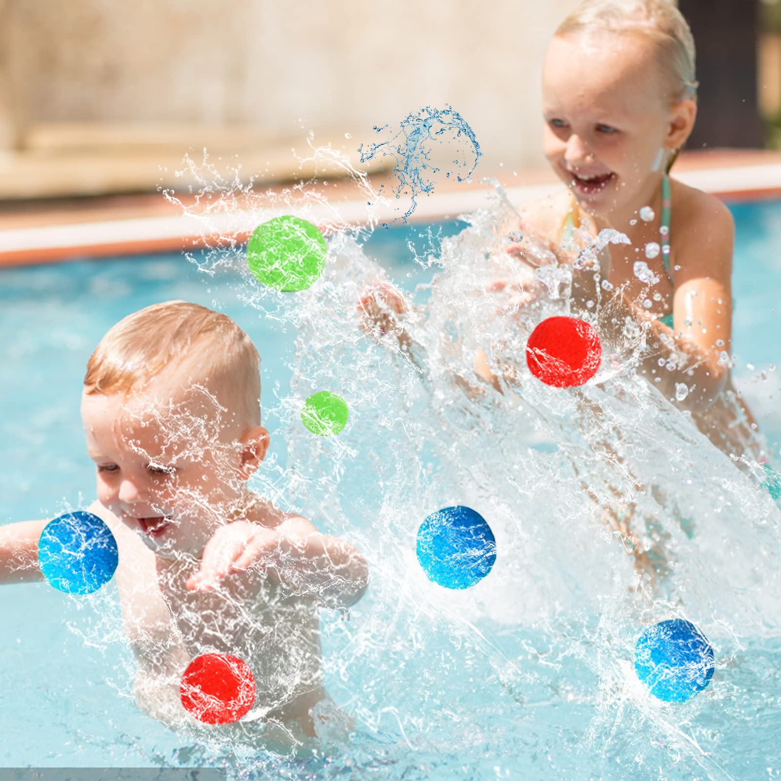 Set De 30 Bombas De Agua Reutilizables – Bolas De Esponja Suaves Para Juegos Acuáticos En Piscina Y Playa