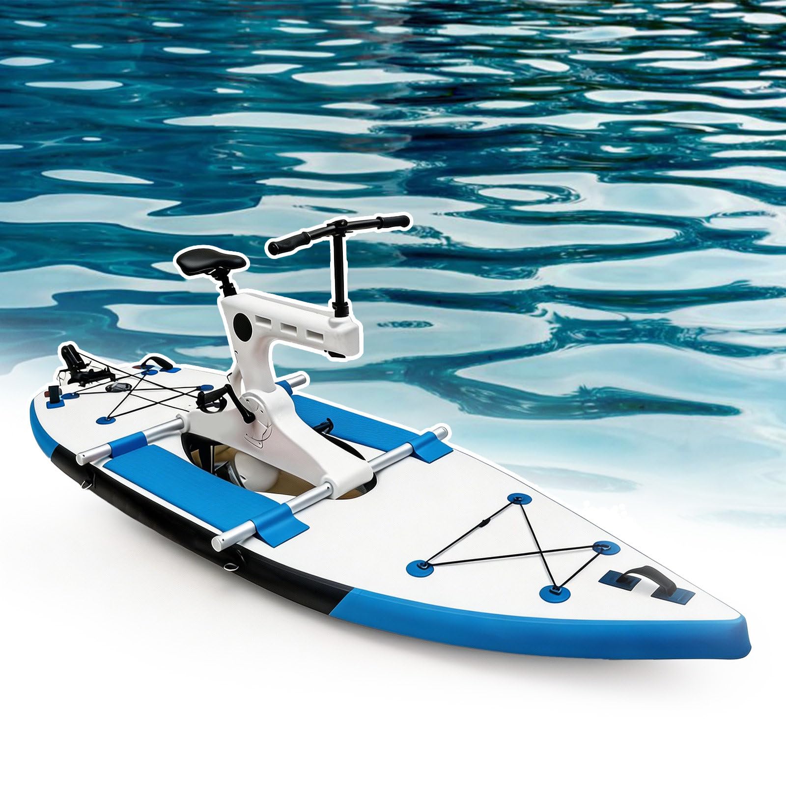 SICWEDIM Water Bike Pedal Boat, Inflatable Water Bike, Mobile Water Bike, Water Entertainment Equipment Banana BoatSea Bike For Water Fitness Lake Cruising Camping Travel (Blue)