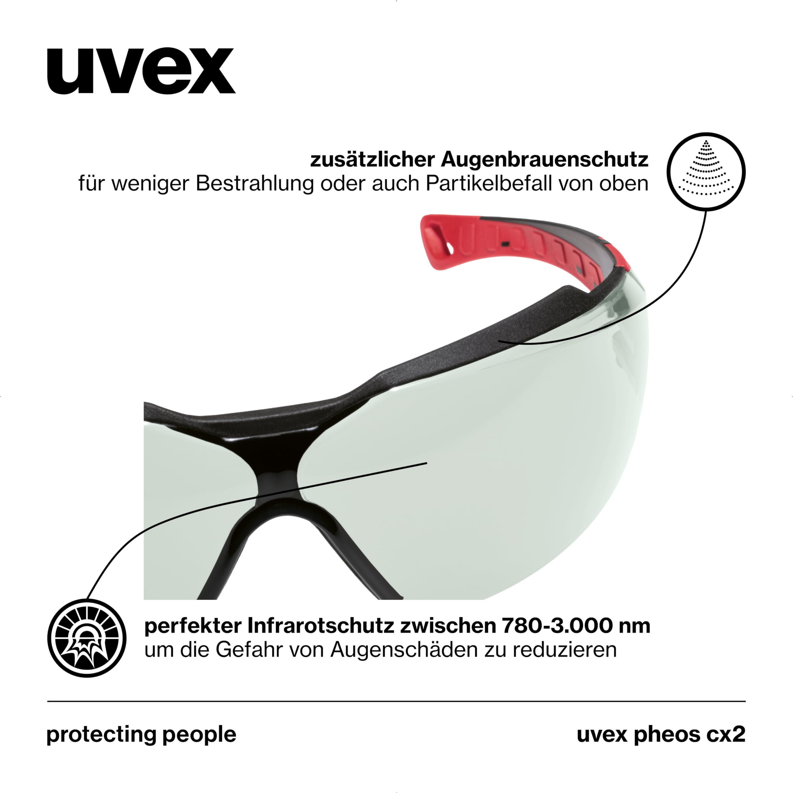 Uvex pheos cx2 Lunettes de protection infrarouge UV soudage anti-buée anti-rayures
