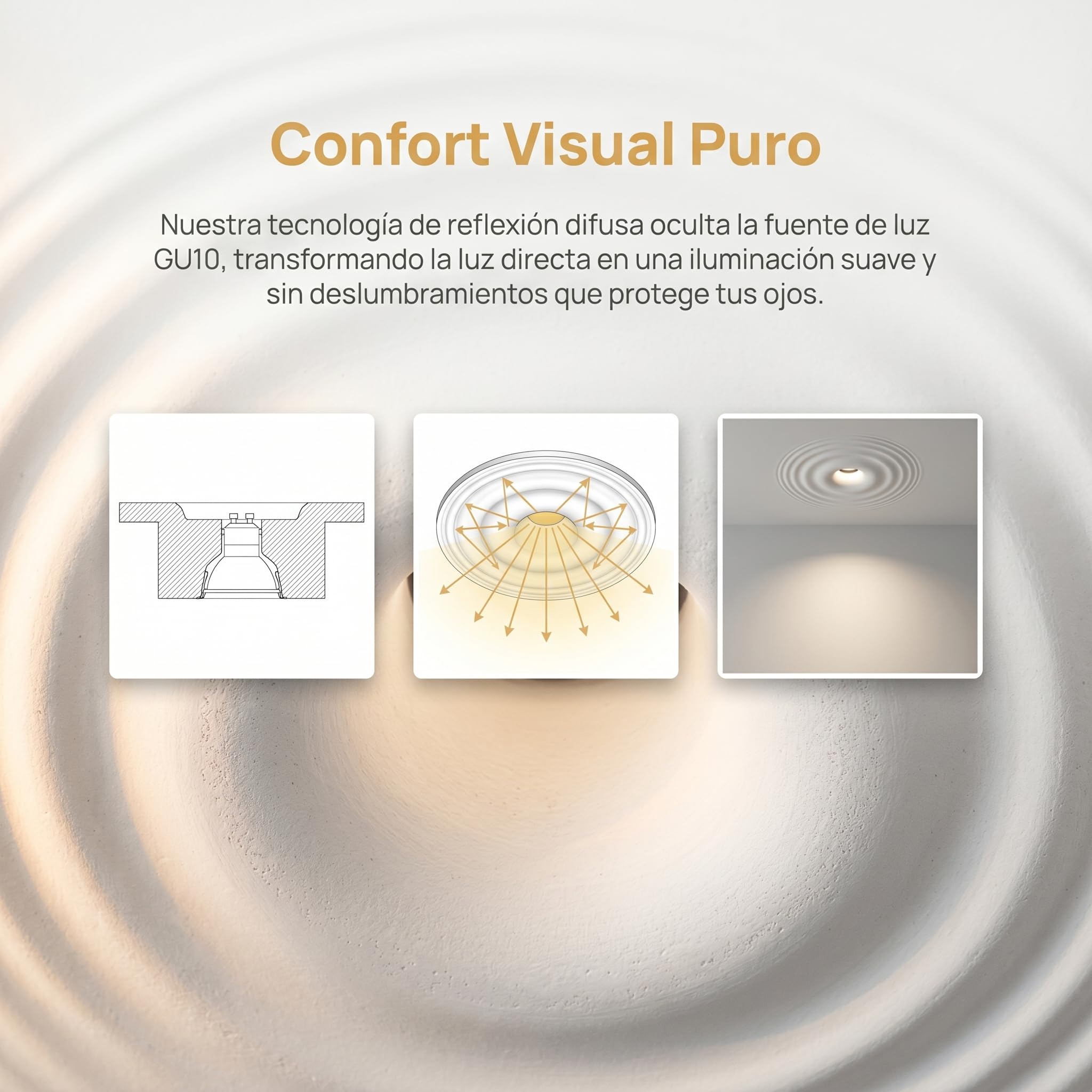 BARCELONA LED Downlight in gesso da incasso GU10 Ø130mm bianco senza cornice trimless 30x30cm plafone cartongesso design moderno classico lusso architetturale verniciabile