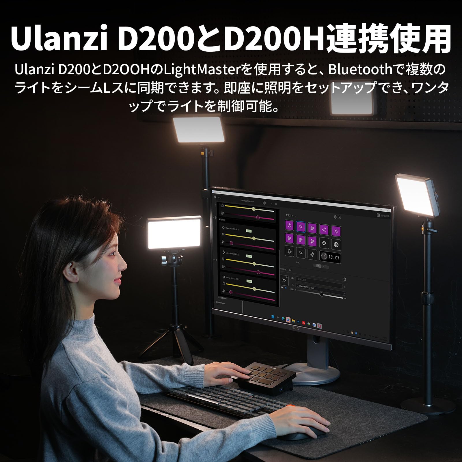 Amazon | Ulanzi K6500 LEDビデオライト パネル 磁気撮影用ライト