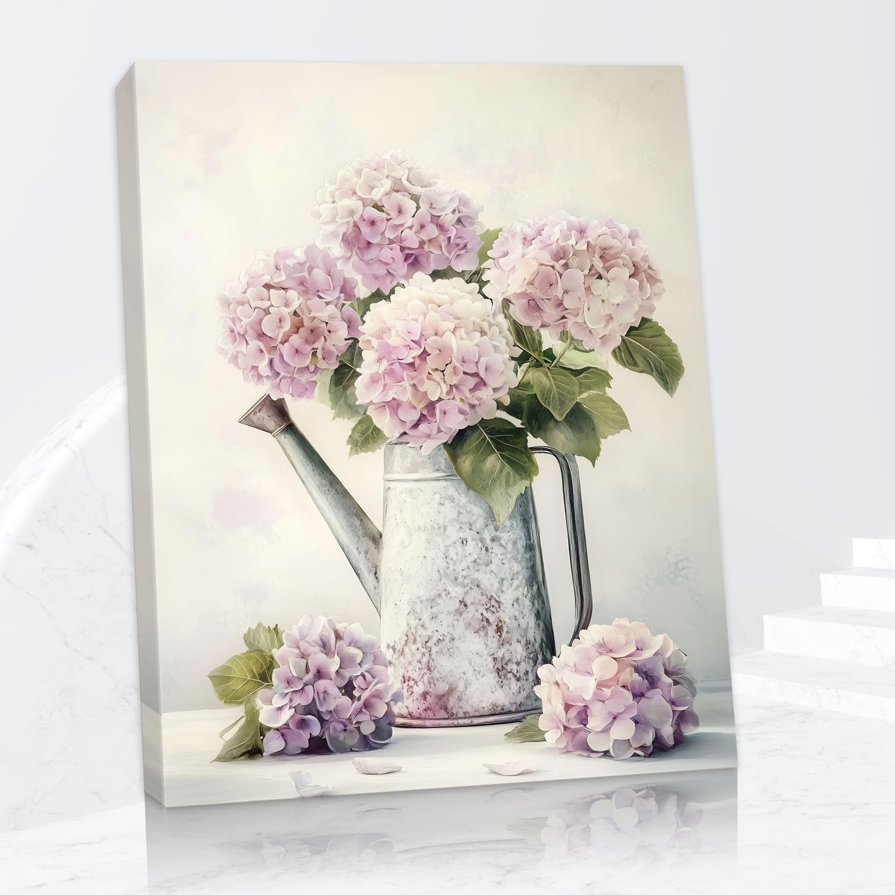 Amazon.com: TABINDEX Pink Hydrangea Wall Art, Vintage Hydrangea