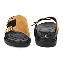 SADEBA Men's Genuine Leather Adjustable Buckle Sandals, Lightweight Daily Wear Use Tan 8 UK/IND gallery image
