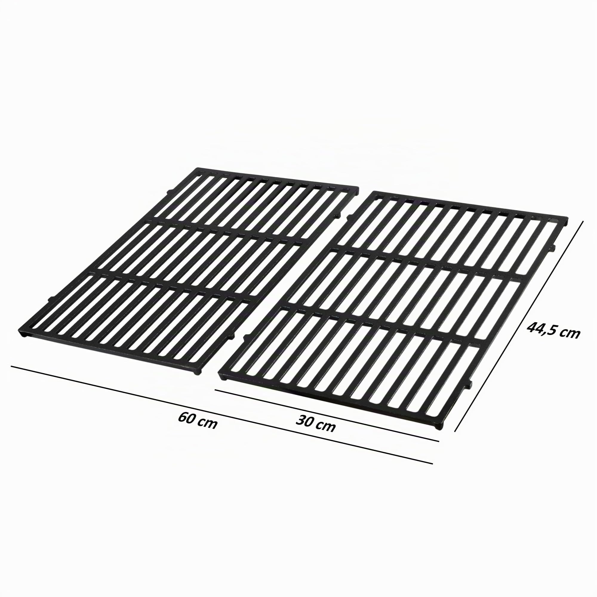 BBQ-Toro Gusseisen Grillrost (2 Stück) | Gussrost, Ersatzrost, Grillgitter Set | Grillzubehör, Ersatzteil, 2 Stück Grillaufsatz | Zubehör für BBQ, Gasgrill, Holzkohlegrill und mehr (30 x 44,5 cm)
