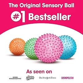 Edushape Sensory Ball for Baby - 7 Deflated with Pump, Transparent Pink, Enhances Gross Motor Skills for Kids 6 Months & Up