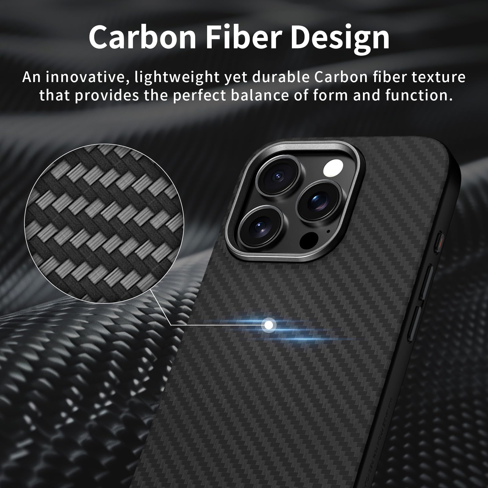 X-level Cover IPhone 16 Pro 3 In 1 | Custodia In Fibra Carbonio Con Vetro Temperato E Protezione Fotocamera | MagSafe