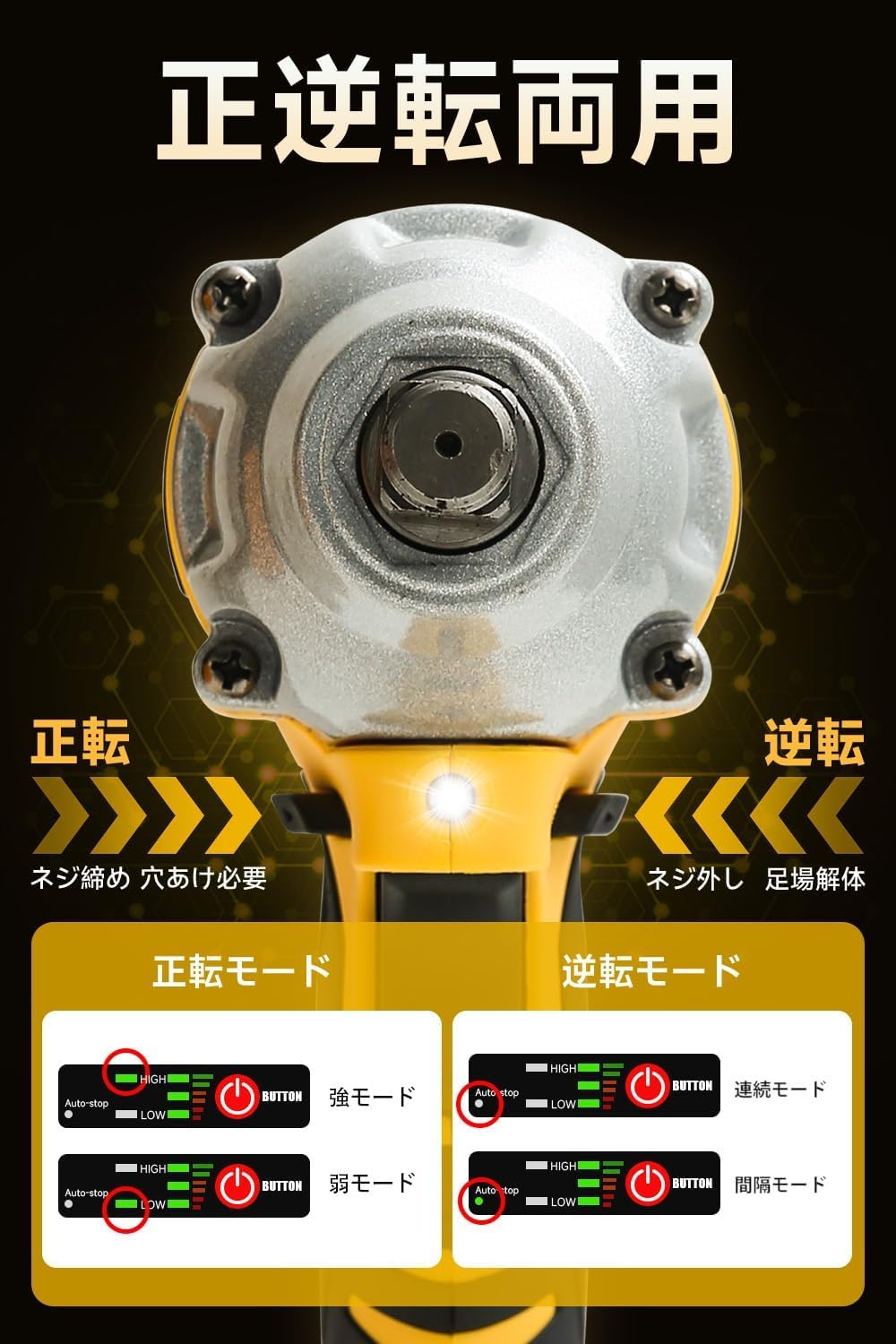 １台3役 インパクトレンチ/正逆転両用/インパクドライバー//インパクトドリル 楽天市場】「1台3役 」電動インパクトドライバー タイヤ交換
