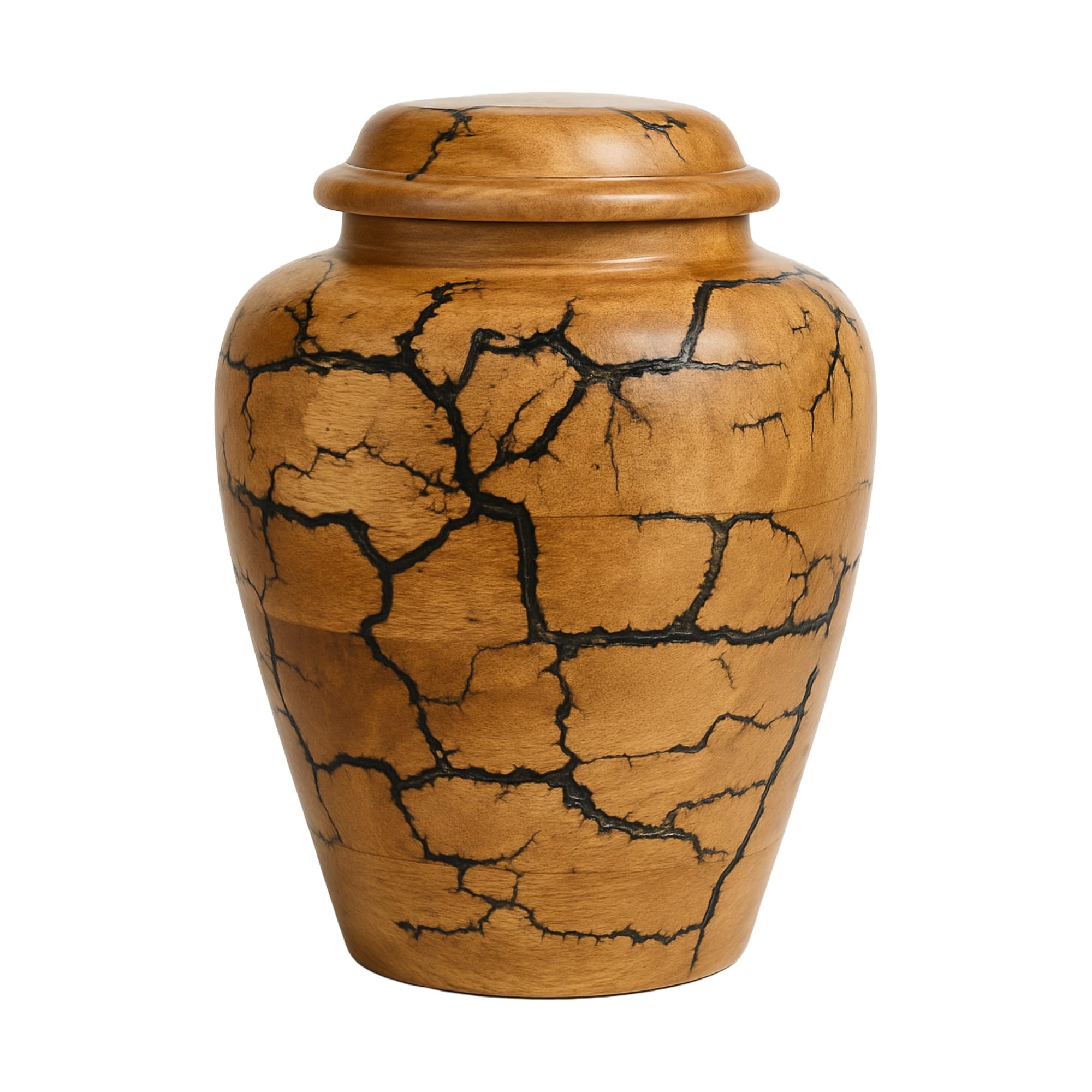 Prime Art Wooden Urns for Human Ashes Adult Cremation Urns for Adult Ashes Funeral Urns Wooden Urn Box Wooden Pet Urn Wooden Memorial Urn for Ashes (Black Resin, Small (65Cu/Inches))