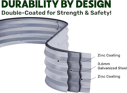 Miniatura 4 de Camas de jardín elevadas galvanizadas para exteriores  4 x 2 x 1 pie (paquete de 2) macetas elevadas para jardinería, verduras, flores, caja de
