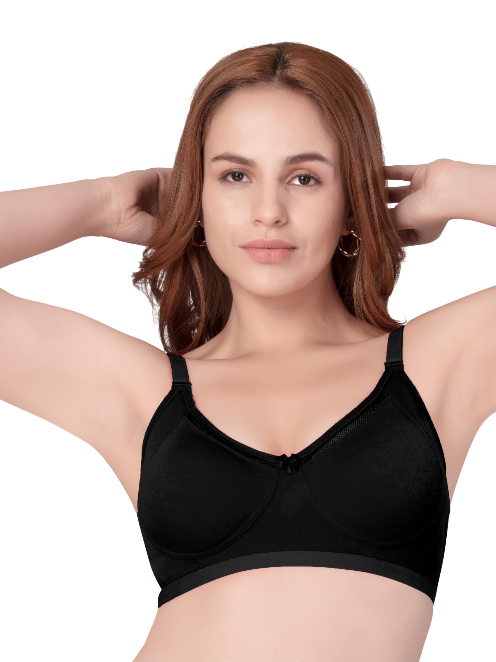 daisy dee Women's Poly Cotton Moulded Cup Full Coverage Wire-Free Brassiere U Shape Neckline Seamless T-Shirt Bra - NRYA-picture-21