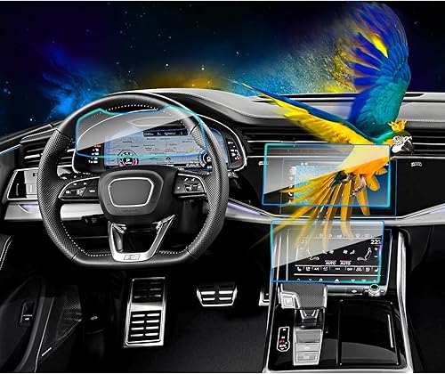 Protector de pantalla 2024 2023 2022-2020 para Audi Q7  Q8 de 10.1 pulgadas. Navegación por un tamaño más pequeño de 8.6 pulgadas ubicado debajo,