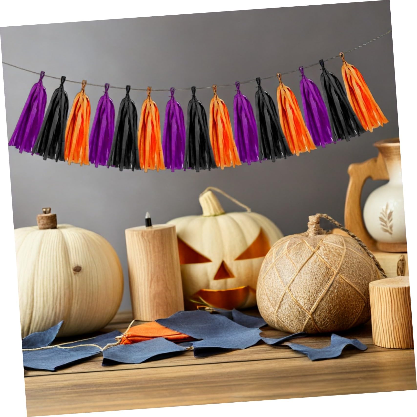 60 Piezas Guirnalda de Papel con Flecos Coloridos para Fiestas de Halloween Decoración Colgante Ligera y Reutilizable para Cumpleaños Bodas y Showers