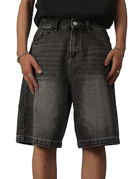 EMMIOL Baggy Jean Shorts Men, y2k Jorts Hip Hop, Comfortable