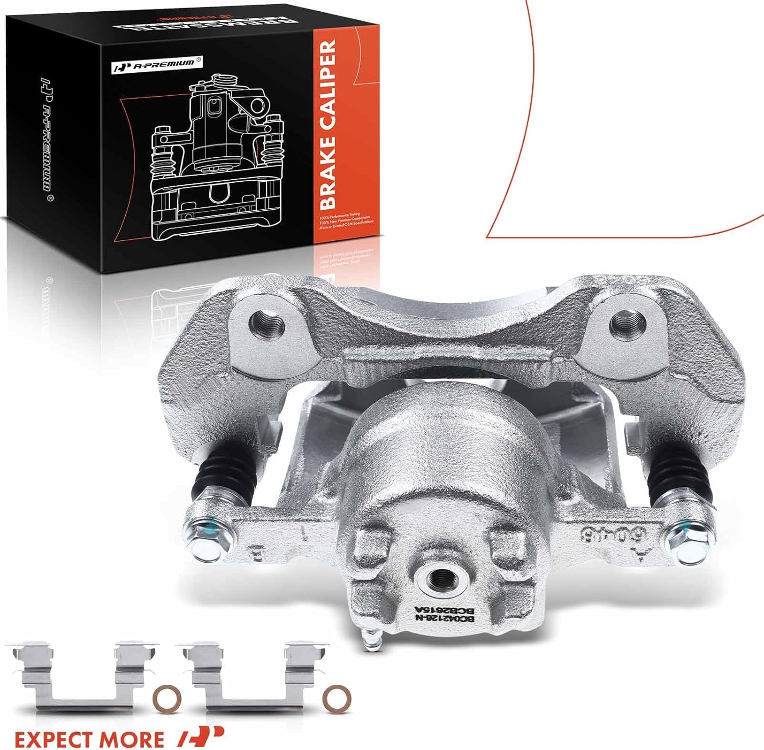 A-Premium Disc Brake Caliper Assembly with Bracket Compatible with Select Mitsubishi Models - Lancer 2004-200, Outlander 2003-2004, L4 2.4L - Front Right Passenger Side