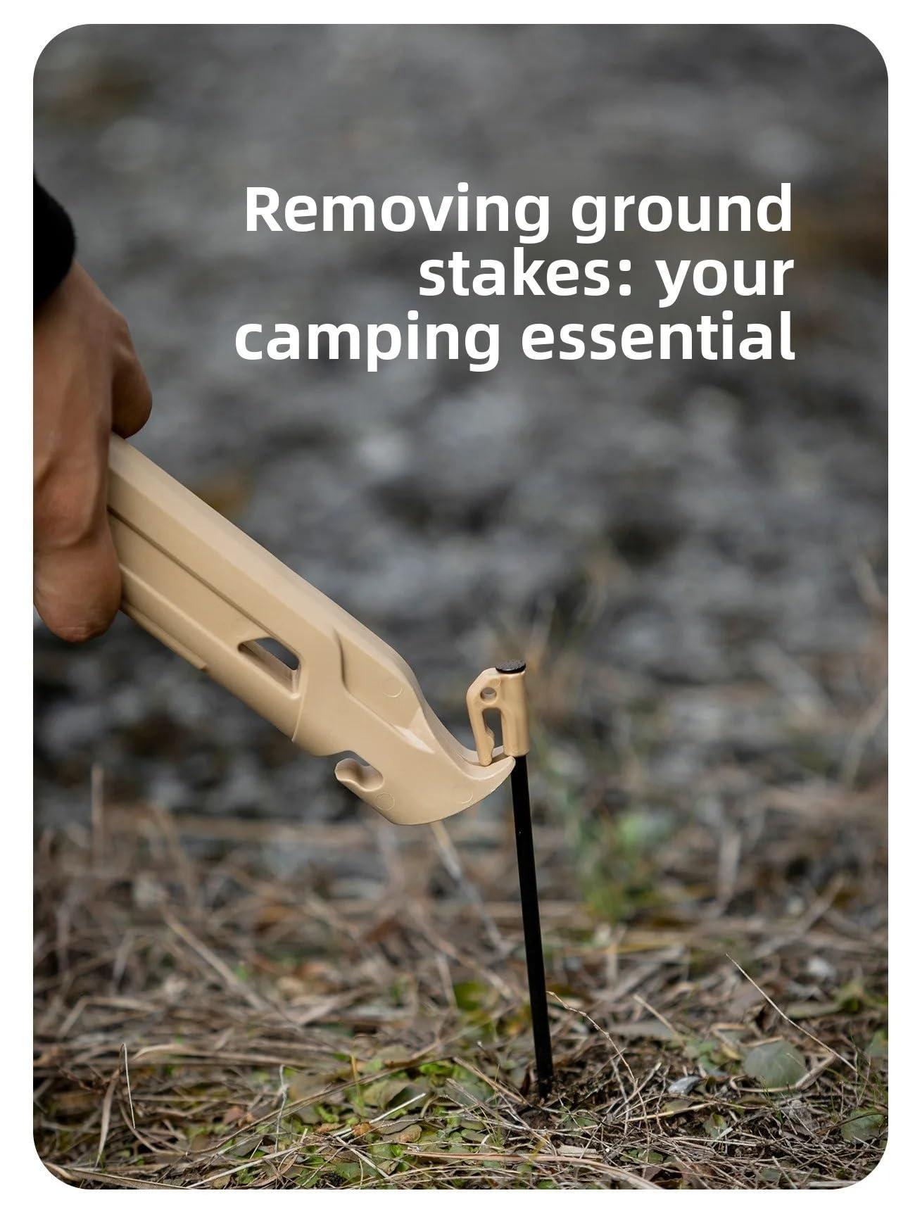 Camping-Zeltbeine und Hammer-Set für Zeltpflöcke | Zeltpfähle, Bodennägel, 18 cm Länge, Outdoor, Wohnmobil, Touristenzubehör(Hammer khaki)