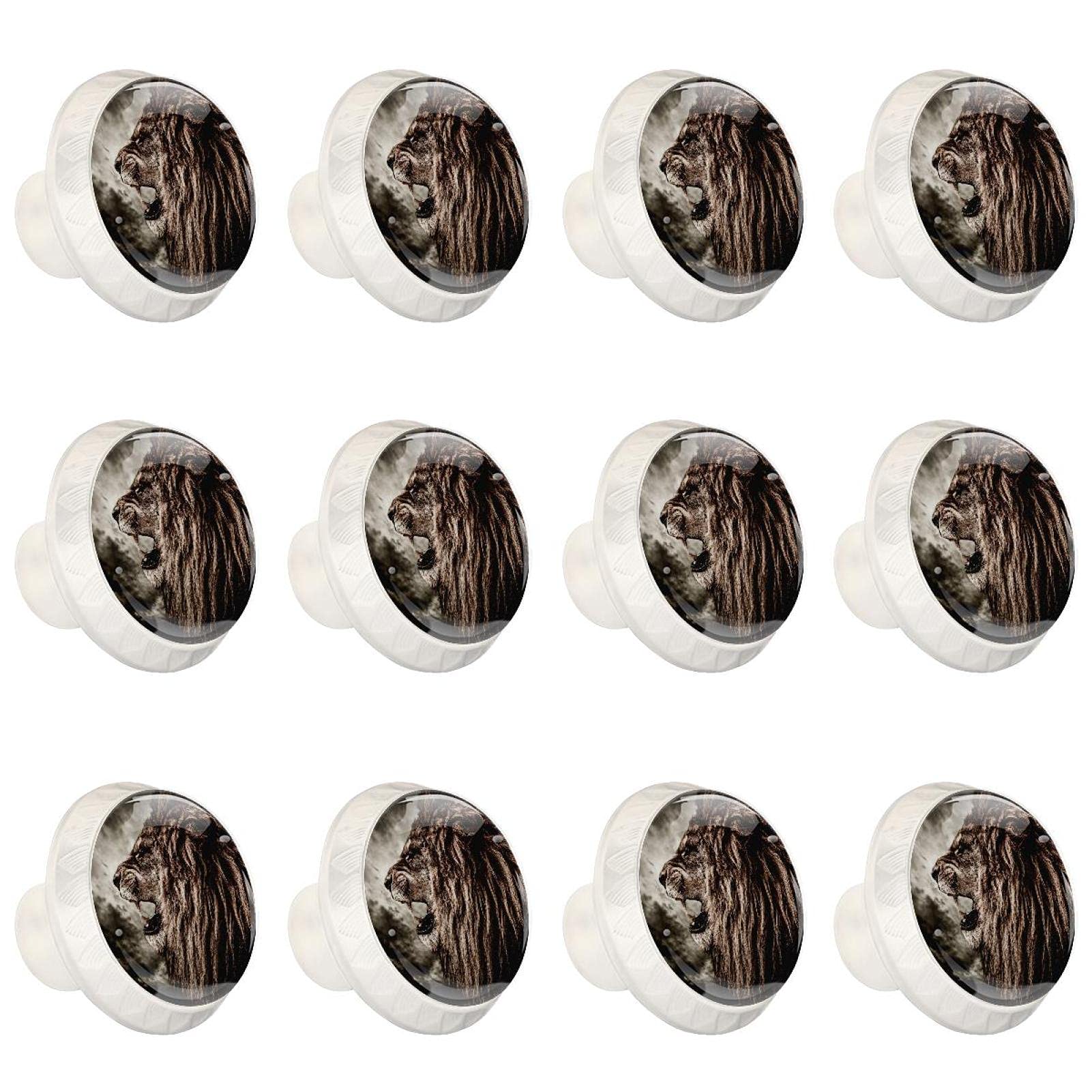 Poignée de placard Lion boutons de tiroirs ronds haut de gamme pour buffet et commode, 12x